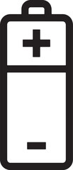 Obraz premium Minimalist battery icon with positive and negative poles.