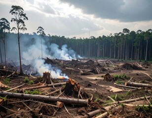 Deforestation and Burning of Forest Land for Agriculture.
