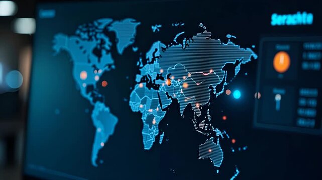 High?tech display of global tariff system dashboard featuring interactive filters for region product category and rate comparison futuristic corporate interface in  Photo Stock  Concept  and empty spa