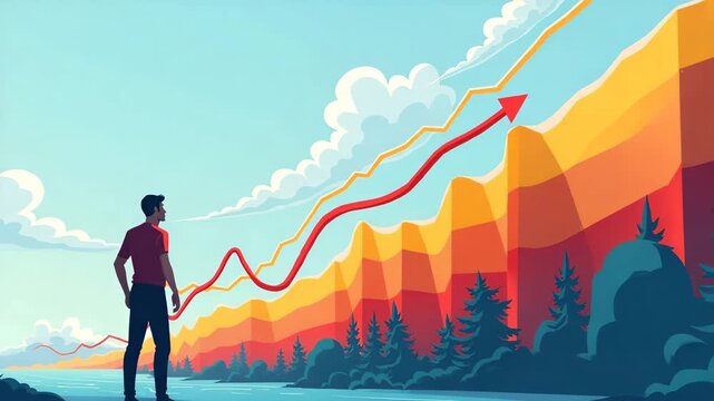 Dynamic portrayal of tariffs wars USA context showing fluctuating tariff rate chart US import categories policy changes trade conflict infographic in  Photo Stock  Concept  and empty space on the left