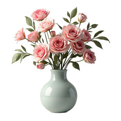 bouquet of pink roses in vase