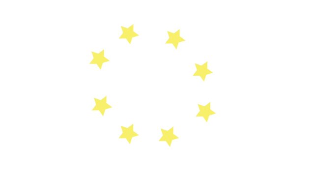 gold stars rotating on white background