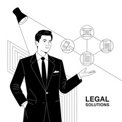 Corporate Lawyer Offering Legal Solutions – Business Law and Professional Consulting Concept”