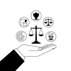 “Legal and Business Equity – Justice and Law Symbols Representing Fairness and Rights Concept”