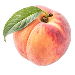 Realistic Peach Fruit Illustration Isolated on Transparent Background for Design