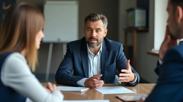 Entrepreneur expressing business owner concern in advisory meeting about cross border tariff spikes impacting product cost and market competitiveness in  Photo Stock  Concept  and empty space on the l