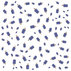 This design is a seamless pattern or a scattered background featuring illustrations of popsicles.