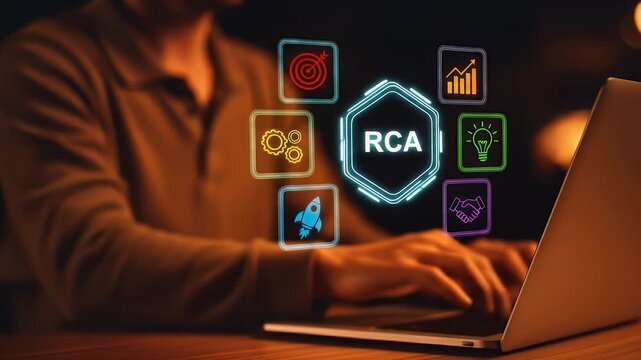 Root Cause Analysis Concept. Represents finding the root cause of the problem, solving the organization's problems to make it sustainable. Idea of analysis. 4k video.