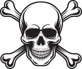 Fototapeta premium Skull and Crossbones Emblem - Danger and Pirate Symbol