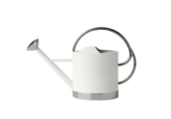Stylish White Metal Watering Can with Handle