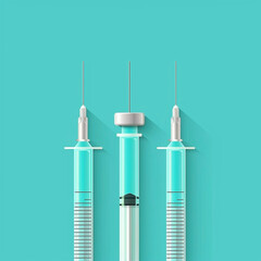 Minimalistic representation of medical injections for healthcare concepts and vaccination