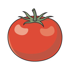 Vibrant red tomato isolated on white background fresh produce for culinary design