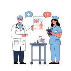 Surgeon 2D character illustration on white background. Professional medical expert design, perfect for healthcare, hospital, surgery, and education concepts.