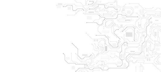 Gray circuit diagram on white background. High-tech circuit board connection system.Vector abstract technology on white background.
By Chor muang  abstract vector background