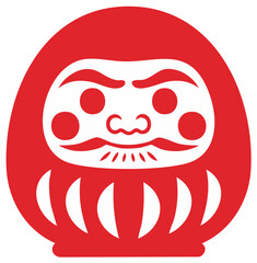 Red Daruma Doll Icon Cultural Symbol Wishes Good Luck Tradition Asian Culture Design