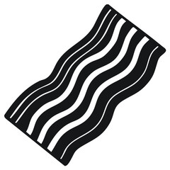 Stylized Illustration of a Strip of Bacon with Dark Outline and Fatty Streaks Design Element