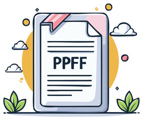 Naklejka premium PPFF Document Vector Illustration Editable File with Decorative Elements