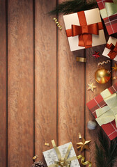 Christmas celebration with elegant gifts and ornaments. 3D render illustration