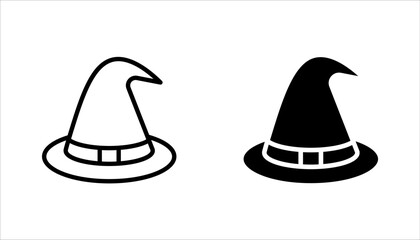 Witch hat icon set, holiday and halloween, wizard hat vector illustration on white background