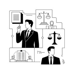 Corporate Lawyer with Legal Balance – Business Law and Justice Concept”
