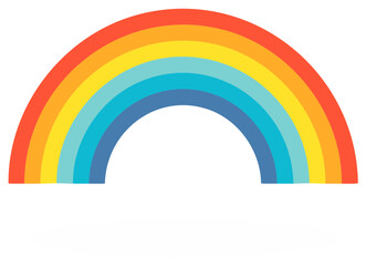 Fototapeta premium Stylized graphic rainbow arch with bright colorful bands symbolizing happiness and inclusion