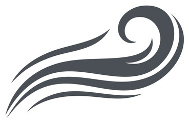 Obraz premium Abstract grey swirling wind or water wave graphic element expressing motion and flow. Dynamic vector design.