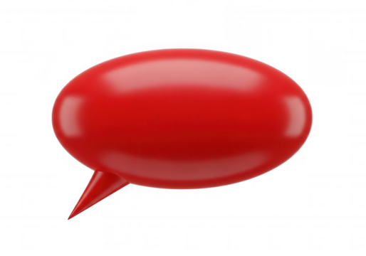 Red speech bubble isolated on a transparent background