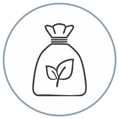 Obraz premium Eco-Friendly Fertilizer Sack Line Icon Isolated, Sustainable Agriculture