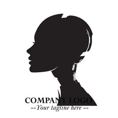 woman, robot, head, logo, symbol, black, white, background, beautiful, futuristic, minimalist, vector, illustration, design, art, modern, clean, abstract, creative, outline, silhouette, cyber, android