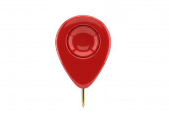 Red location marker on black isolated on a transparent background