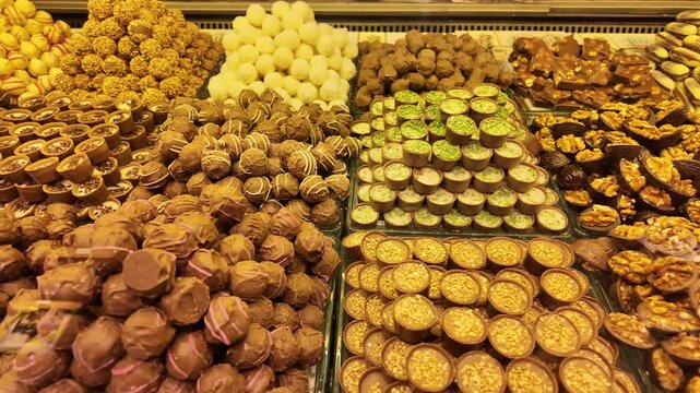 Delicious assortment of sweets from a local market