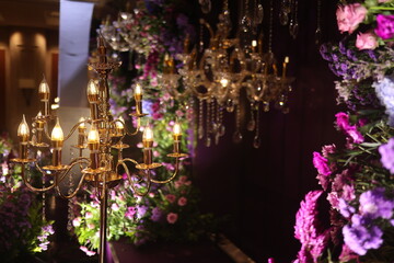 stage decoration with flowers