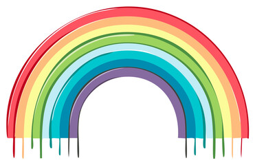 Colorful illustration of a rainbow with dripped lines design