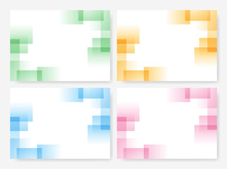 カラフルな幾何学模様のグラデーション背景セット