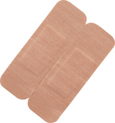 Two medical bandages isolated on a transparent background
