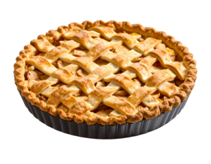 Apple pie on a white background