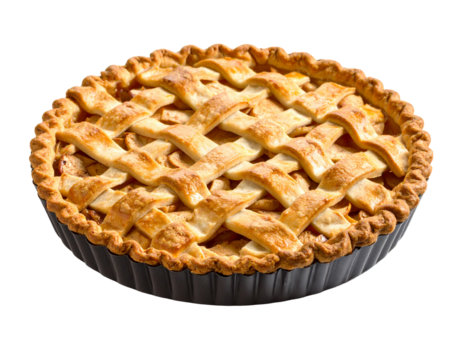 Apple pie on a white background