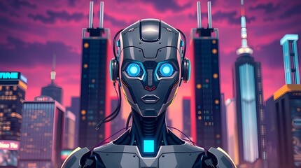 Artificial intelligence concept with glowing digital brains and technology background