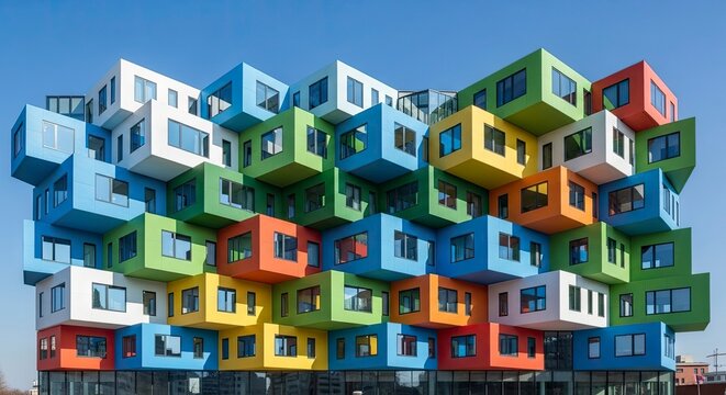 Colorful Cube Architecture - A Modern Building Design.