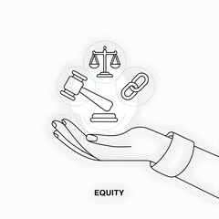 Equality and Diversity Concept – Hand Holding Justice Scales Representing Social and Business Equity”