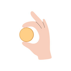 hand holding a coin