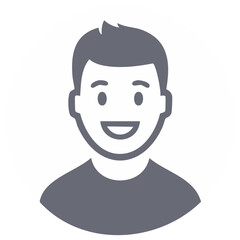 Smiling Person Avatar Icon Simple Flat Design