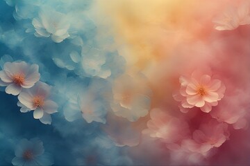 Soft Blurred Y2K Florals Vintage Abstract Floral Background Design