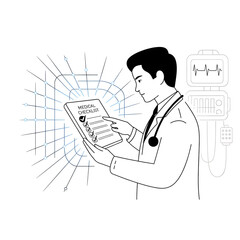 “Doctor Reviewing Patient Report on Digital Tablet – Smart Health and Telemedicine Concept
