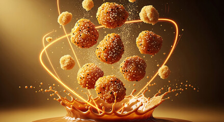 Honey Sesame Chicken Bites Splash