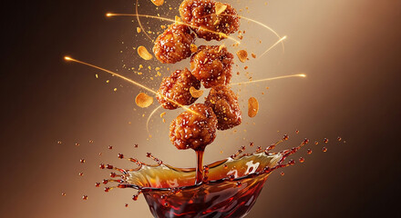 Crispy Garlic Chicken Splash in Soy Glaze