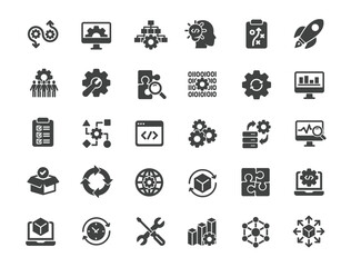 Set of DevOps Icons. Solid icon series © Abbasy  Kautsar