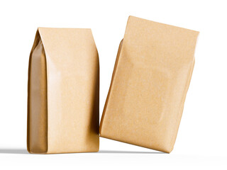 Realistic coffee pouch packagaing 3d render for mockup collection