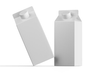 Milk square packaging white color for mockup collection