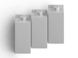 Milk square packaging white color for mockup collection